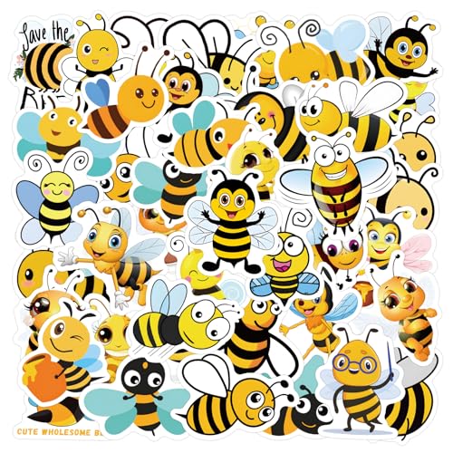 Kleine Bienen Aufkleber Bienen Sticker Set 60 Stücke Niedlich Deko für Auto Laptop Skateboard Fahrrad Moped Motorrad Fahrrad Computer,Geeignet für Erwachsene Kinder von LYunMu