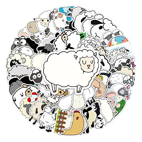 Lamb Aufkleber Lamm Sticker Set 50 Stücke Deko für Auto Laptop Skateboard Fahrrad Moped Motorrad Fahrrad Computer,Geeignet für Erwachsene Kinder von LYunMu