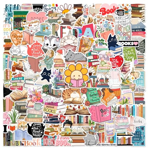 Lesen Aufkleber Reading Sticker Set 100 Stücke Niedlich Deko für Auto Laptop Skateboard Fahrrad Moped Motorrad Fahrrad Computer,Geeignet für Erwachsene Kinder von LYunMu