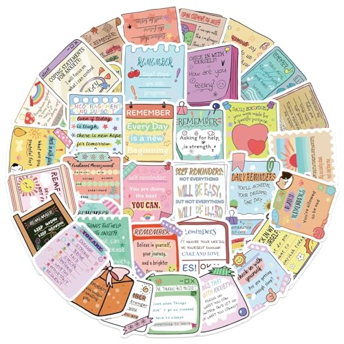 Mental Health Aufkleber Psychische Gesundheit Sticker Set 50 Stücke Niedlich Deko für Auto Laptop Skateboard Fahrrad Moped Motorrad Fahrrad Computer,Geeignet für Erwachsene Kinder von LYunMu
