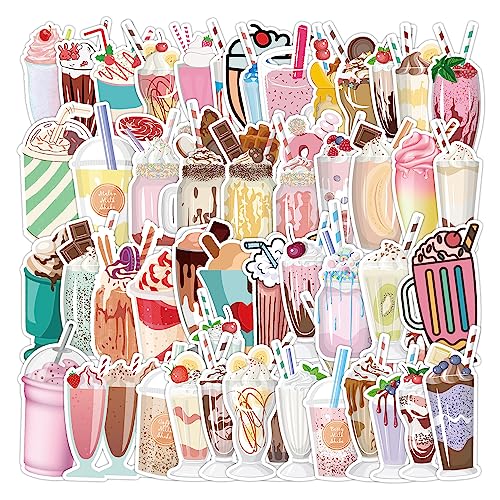 Milchshakes Aufkleber Wasserfarben Milchshakes Sticker Set 50 Stücke Niedlich Deko für Auto Laptop Skateboard Fahrrad Moped Motorrad Fahrrad Computer,Geeignet für Erwachsene Kinder von LYunMu