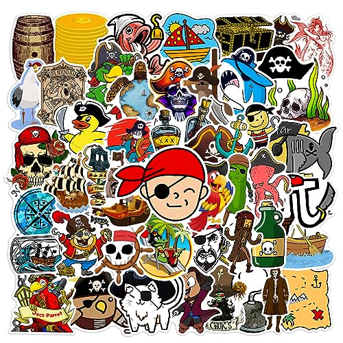Piraten Aufkleber Piraten Sticker Set 50 Stücke Niedlich Deko für Auto Laptop Skateboard Fahrrad Moped Motorrad Fahrrad Computer,Geeignet für Erwachsene Kinder von LYunMu