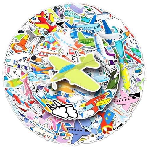 Plane Aufkleber Flugzeuge Sticker Set 100 Stücke Niedlich Deko für Auto Laptop Skateboard Fahrrad Moped Motorrad Fahrrad Computer,Geeignet für Erwachsene Kinder von LYunMu