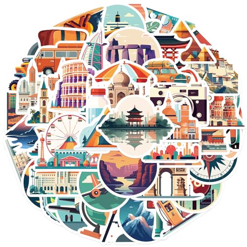 Stadt Reisen Aufkleber Stadt Reisen Sticker Set 50 Stücke Niedlich Deko für Auto Laptop Skateboard Fahrrad Moped Motorrad Fahrrad Computer,Geeignet für Erwachsene Kinder Stadt Reisen Aufkleber Stadt Reisen Sticker Set 50 Stücke Niedlich Deko für Auto Laptop Skateboard Fahrrad Moped Motorrad Fahrrad Computer,Geeignet für Erwachsene Kinder von LYunMu