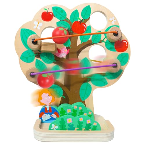 LZDMY Kugelbahn Holz ab 1 2 Jahre, Murmelbahn Montessori Spielzeug Newtons Apfel für Junge Mädchen, Baby Rollbahn Kugelturm Motorikspielzeug, Geschenk für Kinder zum Geburtstag Neujahr Weihnachten LZDMY Kugelbahn Holz ab 1 2 Jahre, Murmelbahn Montessori Spielzeug Newtons Apfel für Junge Mädchen, Baby Rollbahn Kugelturm Motorikspielzeug, Geschenk für Kinder zum Geburtstag Neujahr Weihnachten von LZDMY