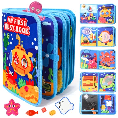 LZDMY Busy Board Montessori Spielzeug ab 2 Jahre, Quiet Book Baby mit Meeres Thema, Activity Board Kinder frühe Bildung,Busy Book für Autofahrten Flugzeug,Geburtstag Weihnacht Geschenk Mädchen Junge LZDMY Busy Board Montessori Spielzeug ab 2 Jahre, Quiet Book Baby mit Meeres Thema, Activity Board Kinder frühe Bildung,Busy Book für Autofahrten Flugzeug,Geburtstag Weihnacht Geschenk Mädchen Junge von LZDMY