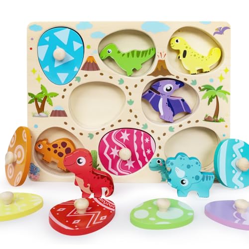 LZDMY Montessori Spielzeug ab 1 Jahr Baby Holzpuzzle, Dino Eier Motorikspielzeug für 10-36 Monate Mädchen Junge Kinder Greifpuzzle Steckspielzeug Sortierspiel Geburtstag Ostern Weihnacht Geschenk LZDMY Montessori Spielzeug ab 1 Jahr Baby Holzpuzzle, Dino Eier Motorikspielzeug für 10-36 Monate Mädchen Junge Kinder Greifpuzzle Steckspielzeug Sortierspiel Geburtstag Ostern Weihnacht Geschenk von LZDMY