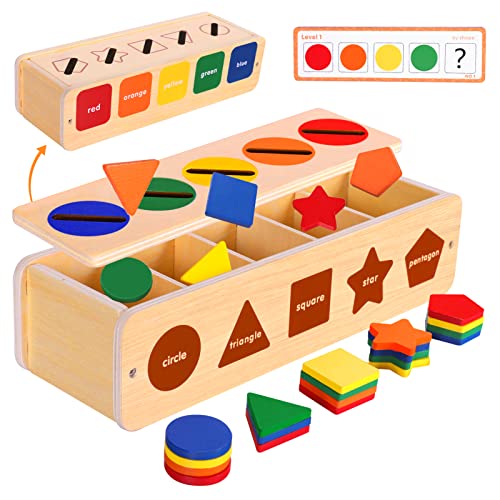 LZDMY Montessori Spielzeug ab 2 Jahr, Motorikspielzeug ab 2 Jahr Holzspielzeug ab 6 Monate mit Aufbewahrungsbox Sortier Steckspielzeug mit 25 Blöcken Lernspielzeuge Ostern Geschenk von LZDMY