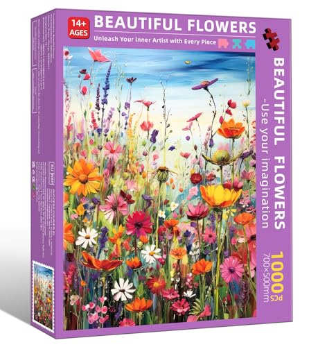 Puzzle 1000 Teile für Erwachsene, Beautiful Flowers Klassische Jigsaw Puzzles 70 x 50cm, Geschicklichkeitsspiel für die ganze Familie, Puzzle farbenfrohes Legespiel Home Dekoration Puzzle 1000 Teile für Erwachsene, Beautiful Flowers Klassische Jigsaw Puzzles 70 x 50cm, Geschicklichkeitsspiel für die ganze Familie, Puzzle farbenfrohes Legespiel Home Dekoration von LZLHDE