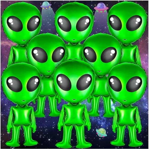Alien-Luftballons, 81,3 cm, aufblasbar, Grün, lustig, aufblasbar, Alien, für Alien-Party, Halloween, Weihnachten, Geburtstagsdekoration, 8 Stück Alien-Luftballons, 81,3 cm, aufblasbar, Grün, lustig, aufblasbar, Alien, für Alien-Party, Halloween, Weihnachten, Geburtstagsdekoration, 8 Stück von LZMDISU