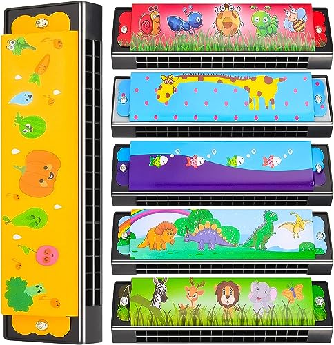 Mundharmonika für Kinder, 6 Stile, leicht, Cartoon-Spaß-Mundharmonika mit doppelter Reihe von 16 Löchern, pädagogische Mundharmonika für Kleinkinder, Kinder, Erwachsene, Anfänger, Musikinstrument, Mundharmonika für Kinder, 6 Stile, leicht, Cartoon-Spaß-Mundharmonika mit doppelter Reihe von 16 Löchern, pädagogische Mundharmonika für Kleinkinder, Kinder, Erwachsene, Anfänger, Musikinstrument, von LZMDISU