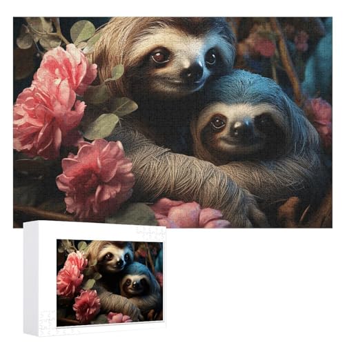 Ein Faultier und ein Baby-Faultier-Puzzle, 1000 Teile, personalisiertes Puzzle für Erwachsene, Fotos, Puzzle für Familie, anspruchsvolles Bilderpuzzle mit Aufbewahrungstasche, Heimdekoration, Puzzle Ein Faultier und ein Baby-Faultier-Puzzle, 1000 Teile, personalisiertes Puzzle für Erwachsene, Fotos, Puzzle für Familie, anspruchsvolles Bilderpuzzle mit Aufbewahrungstasche, Heimdekoration, Puzzle von LZQPOEAS