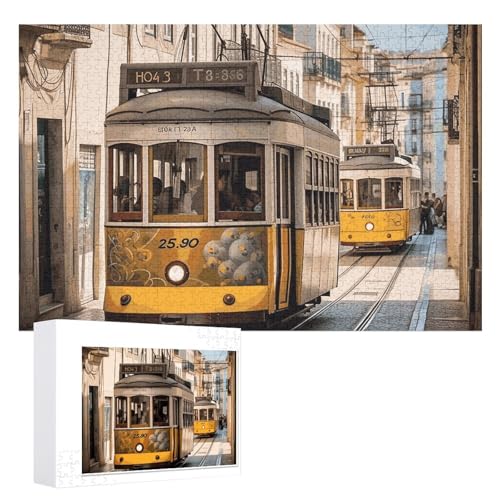 Lissabon Straßenbahn-Puzzle, 1000 Teile, personalisiertes Puzzle für Erwachsene, Fotos, Puzzle für Familie, anspruchsvolles Bilderpuzzle mit Aufbewahrungstasche, Heimdekoration, Puzzle Lissabon Straßenbahn-Puzzle, 1000 Teile, personalisiertes Puzzle für Erwachsene, Fotos, Puzzle für Familie, anspruchsvolles Bilderpuzzle mit Aufbewahrungstasche, Heimdekoration, Puzzle von LZQPOEAS