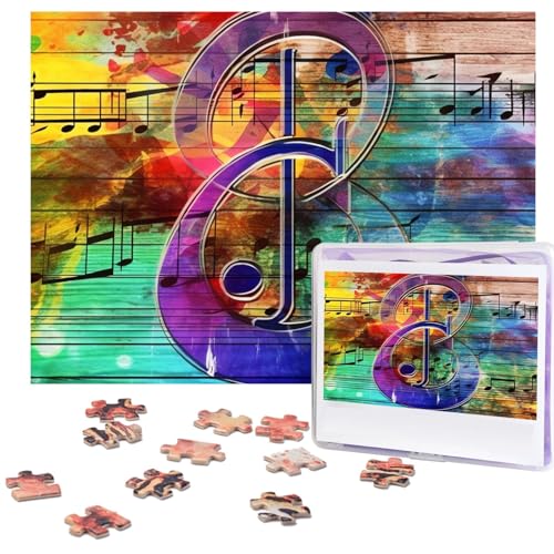 Puzzle, 500 Teile, Musiknoten, bunte Holzpuzzles, personalisiertes Bild, Puzzle für Erwachsene, Fotopuzzles, Holzpuzzles, Geschenk, klassisches Puzzle für Familie, Hochzeit, Geburtstag, Valentinstag Puzzle, 500 Teile, Musiknoten, bunte Holzpuzzles, personalisiertes Bild, Puzzle für Erwachsene, Fotopuzzles, Holzpuzzles, Geschenk, klassisches Puzzle für Familie, Hochzeit, Geburtstag, Valentinstag von LZQPOEAS