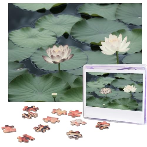 Puzzle, 500 Teile, schwarze Lilien-Pads, Puzzles, personalisiertes Bilderpuzzle für Erwachsene, Fotopuzzles, Holzpuzzles, Geschenk, klassisches Puzzle für Familie, Hochzeit, Geburtstag, Valentinstag von LZQPOEAS