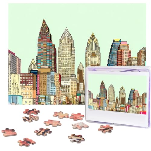 Puzzle 500 Teile Austin Texas Puzzles Personalisiertes Bilderpuzzle für Erwachsene Fotopuzzles Holzpuzzles Geschenk Klassisches Puzzle für Familie Hochzeit Geburtstag Valentinstag von LZQPOEAS