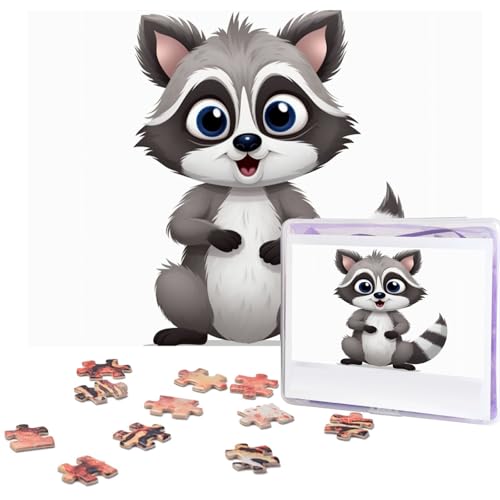 Puzzle 500 Teile Cartoon Niedliche Waschbär Puzzles Personalisiertes Bilderpuzzle für Erwachsene Fotopuzzles Holzpuzzles Geschenk Klassisches Puzzle für Familie Hochzeit Geburtstag Valentinstag von LZQPOEAS
