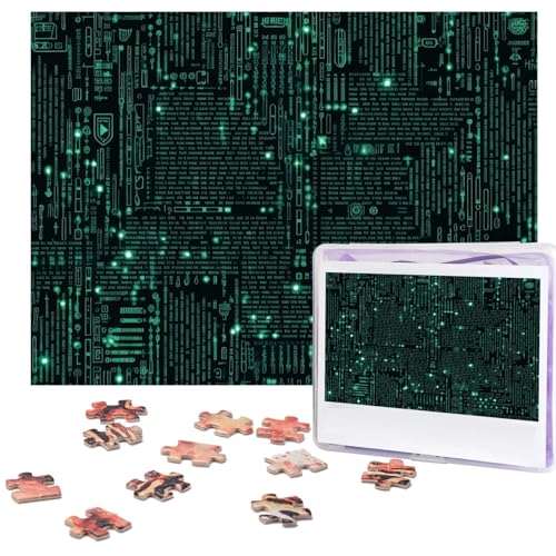 Puzzle 500 Teile Hacker-Puzzles Personalisiertes Bilderpuzzle für Erwachsene Fotopuzzles Holzpuzzles Geschenk Klassisches Puzzle für Familie Hochzeit Geburtstag Valentinstag von LZQPOEAS