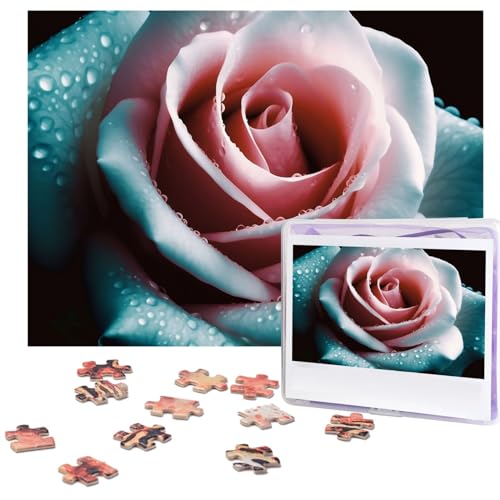 Puzzle 500 Teile Hübsche Rosenpuzzles Personalisiertes Bilderpuzzle für Erwachsene Fotopuzzles Holzpuzzles Geschenk Klassisches Puzzle für Familie Hochzeit Geburtstag Valentinstag von LZQPOEAS