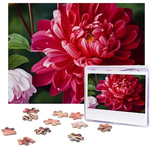 Puzzle 500 Teile Rot Schöne Blume Puzzles Personalisiertes Bilderpuzzle für Erwachsene Fotopuzzles Holzpuzzles Geschenk Klassisches Puzzle für Familie Hochzeit Geburtstag Valentinstag von LZQPOEAS