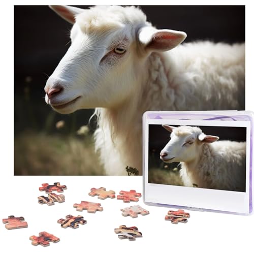 Puzzle 500 Teile Schaf-Puzzles Personalisiertes Bilderpuzzle für Erwachsene Fotopuzzles Holzpuzzles Geschenk Klassisches Puzzle für Familie Hochzeit Geburtstag Valentinstag von LZQPOEAS