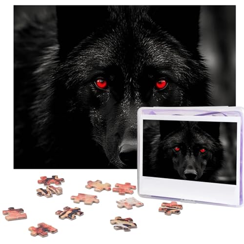 Puzzle 500 Teile Schwarz Rot Augen Wolf Puzzles Personalisiertes Bilderpuzzle für Erwachsene Fotopuzzles Holzpuzzles Geschenk Klassisches Puzzle für Familie Hochzeit Geburtstag Valentinstag Puzzle 500 Teile Schwarz Rot Augen Wolf Puzzles Personalisiertes Bilderpuzzle für Erwachsene Fotopuzzles Holzpuzzles Geschenk Klassisches Puzzle für Familie Hochzeit Geburtstag Valentinstag von LZQPOEAS