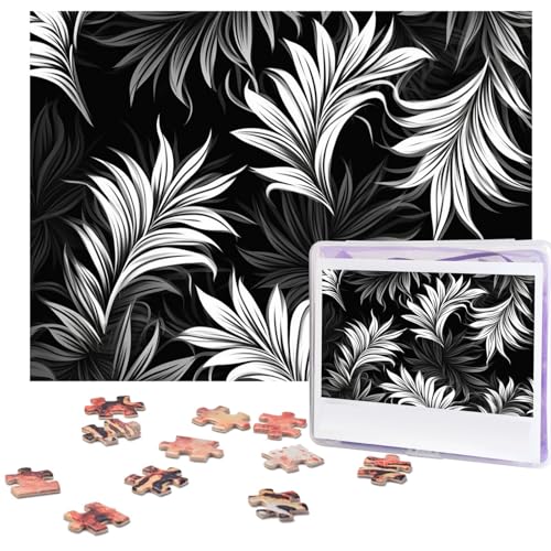 Puzzle 500 Teile Schwarz-Weiß-Puzzles Personalisiertes Bilderpuzzle für Erwachsene Fotopuzzles Holzpuzzles Geschenk Klassisches Puzzle für Familie Hochzeit Geburtstag Valentinstag von LZQPOEAS