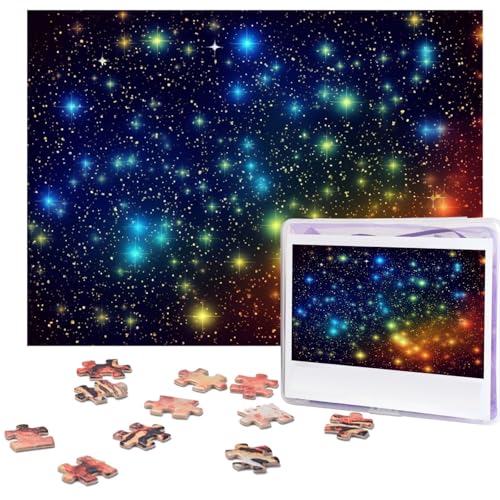 Puzzle 500 Teile Sterne Puzzles Personalisiertes Bilderpuzzle für Erwachsene Fotopuzzles Holzpuzzles Geschenk Klassisches Puzzle für Familie Hochzeit Geburtstag Valentinstag von LZQPOEAS