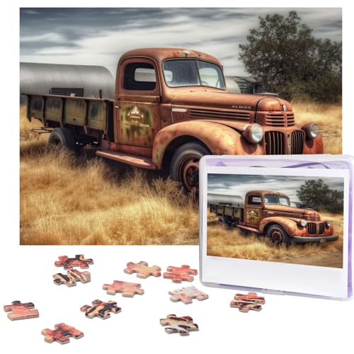 Puzzle 500 Teile alte LKW-Puzzles Personalisiertes Bilderpuzzle für Erwachsene Fotopuzzles Holzpuzzles Geschenk Klassisches Puzzle für Familie Hochzeit Geburtstag Valentinstag von LZQPOEAS