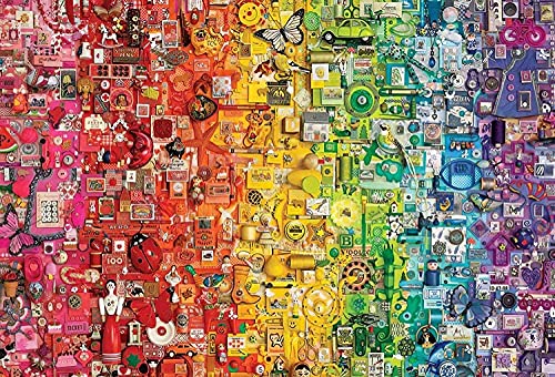 Klassisches Puzzle 3000 Teile Regenbogen Puzzle Farbverlauf Holzpuzzle 3D Puzzle Heimtextilien von LZQZJD