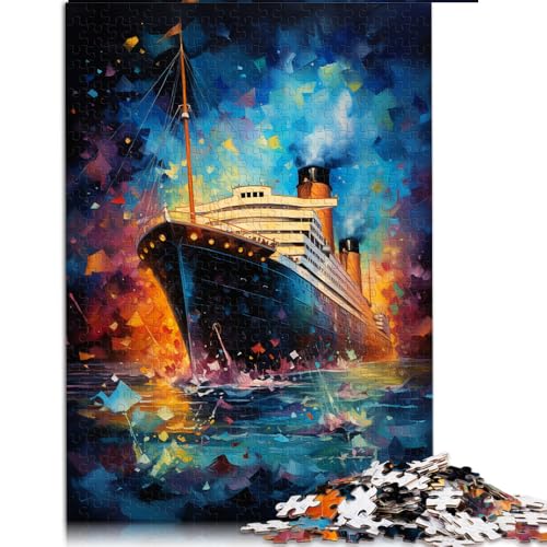 1000-teiliges Puzzle, „Die farbenfrohe Psychedelia des Titanic-Papierpuzzles“, für Erwachsene und Kinder ab 12 Jahren, Weihnachtspuzzle-Geschenke für Frauen. Größe: 26 x 38 cm von LZYANG