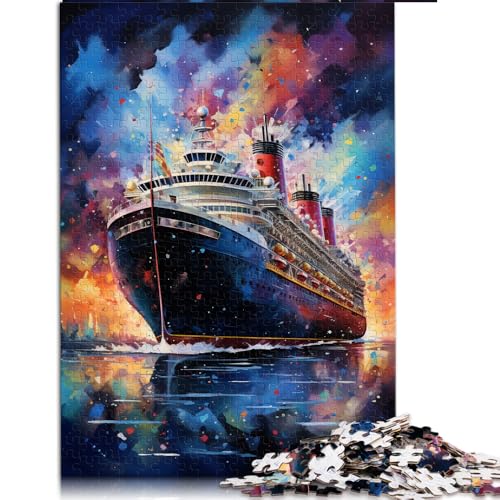 1000-teiliges Puzzle, „Die farbenfrohe Psychedelia des Titanic-Papierpuzzles“, für Erwachsene und Kinder ab 12 Jahren, pädagogisches Puzzle zum Stressabbau, Größe: 26 x 38 cm von LZYANG