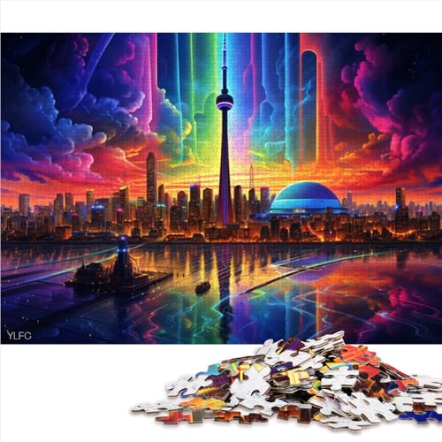 1000-teiliges Puzzle, CN Tower in Toronto, Kanada, Papierpuzzle, für Erwachsene und Kinder ab 12 Jahren, tolles Geschenk für Erwachsene. Größe: 50 x 75 cm von LZYANG