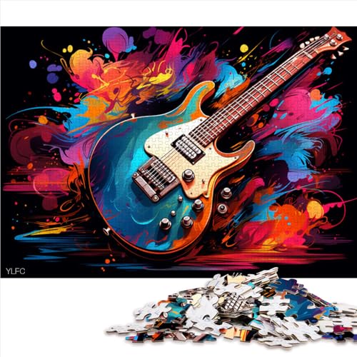 Puzzle für Erwachsene, 1000 Teile, Fantasie-farbiges Gitarren-Papierpuzzle, Geschenk für Erwachsene, Denkspiel, Spielzeug. Größe: 26 x 38 cm. von LZYANG
