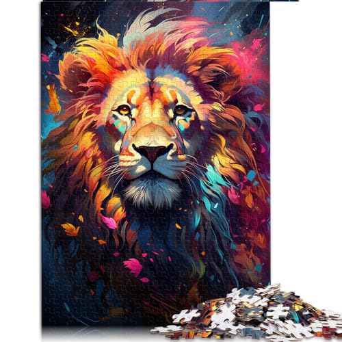Puzzle für Erwachsene mit 2000 Teilen, farbenfrohes psychedelisches Löwen-Papierpuzzle, für Erwachsene und Kinder, Lernspiel. Größe: 70 x 100 cm. von LZYANG