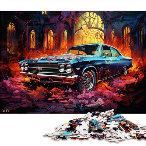 Puzzle mit 2000 Teilen für Erwachsene, farbenfrohes psychedelisches Auto-Papierpuzzle, für Erwachsene und Kinder ab 12 Jahren, Lernspielzeug, Größe: 70 x 100 cm von LZYANG