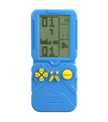 LZYCH 4,5 "Block Retro Spielkonsole geeignet für europäische/amerikanische Spieler 23 Spiele Ziegel/Tank einstellbare Schwierigkeit Geschenke für Ehemänner/Freunde/Kinder Puzzle Spielzeug (Blau) von LZYCH
