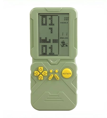 LZYCH 4,5 "Block Retro Spielkonsole geeignet für europäische/amerikanische Spieler 23 Spiele Ziegel/Tank einstellbare Schwierigkeit Geschenke für Ehemänner/Freunde/Kinder Puzzle Spielzeug (Grün) von LZYCH