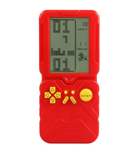 LZYCH 4,5 "Block Retro Spielkonsole geeignet für europäische/amerikanische Spieler 23 Spiele Ziegel/Tank einstellbare Schwierigkeit Geschenke für Ehemänner/Freunde/Kinder Puzzle Spielzeug (Rot) von LZYCH