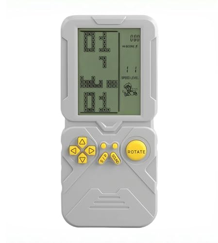 LZYCH 4,5 "Block Retro Spielkonsole geeignet für europäische/amerikanische Spieler 23 Spiele Ziegel/Tank einstellbare Schwierigkeit Geschenke für Ehemänner/Freunde/Kinder Puzzle Spielzeug (Silber) von LZYCH