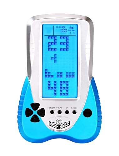 LZYCH Block Spielkonsole Eingebaute Puzzlespiele Dual-Power-Modi Blaue Hintergrund Beleuchtung Steck Bare Kopfhörer Handheld Elektronische Spiele Retro-Weihnachts Spielzeug/Geschenk (Blau) von LZYCH