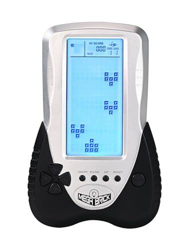 LZYCH Block Spielkonsole Eingebaute Puzzlespiele Dual-Power-Modi Blaue Hintergrund Beleuchtung Steck Bare Kopfhörer Handheld Elektronische Spiele Retro-Weihnachts Spielzeug/Geschenk (Schwarz) von LZYCH