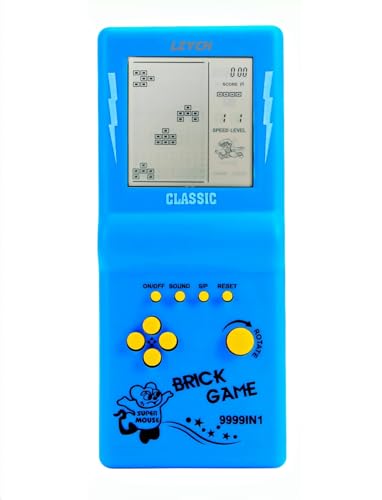 LZYCH Block spielkonsole Klassische Nostalgie Eingebautes 23 Retro-SpielBlöcke/Renn-/Panzerschlacht Einstellbare Schwierigkeit Kinder/Schüler Geburtstag Puzzlespielzeug (Blau) von LZYCH