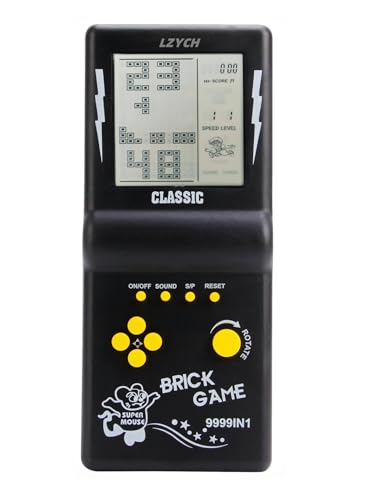 LZYCH Block spielkonsole Klassische Nostalgie Eingebautes 23 Retro-SpielBlöcke/Renn-/Panzerschlacht Einstellbare Schwierigkeit Kinder/Schüler Geburtstag Puzzlespielzeug (Schwarz) von LZYCH