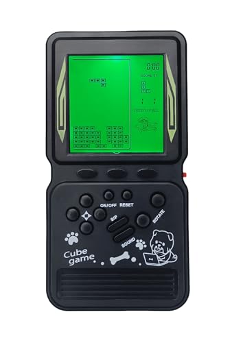 LZYCH Elektronische Würfel Spielkonsole 23 Block Spiele Tausende von Modi grüne Hintergrund Bbeleuchtung Einstellbare Schwierigkeit Handheld-Puzzle-Spiel Retro Spielzeug Weihnachts Geschenk (Schwarz) von LZYCH