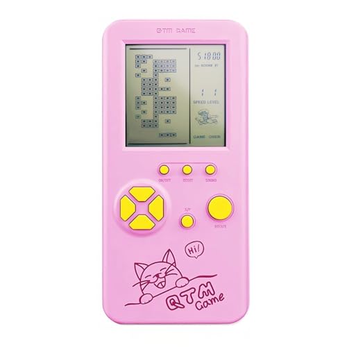 LZYCH Ultra dünne Block-Retro-Spielkonsole 26 Spiele Tausende von Modi Einstellbare Schwierigkeit Einfach zu bedienen Handspiel-Puzzle Nostalgisches Spielzeug Geschenk für Kinder/Erwachsene (Rosa) von LZYCH