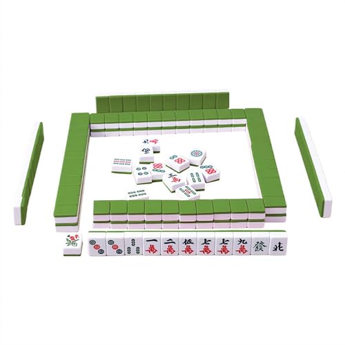 LZYWOD Mini Mahjong Fliesen Chinesisches Mahjong Set - Reise Mahjong Set mit 144 Fliesen Tragbare Mahjong Fliesen Set für Spieleabende, Schlafsäle, Partys und Familientreffen von LZYWOD