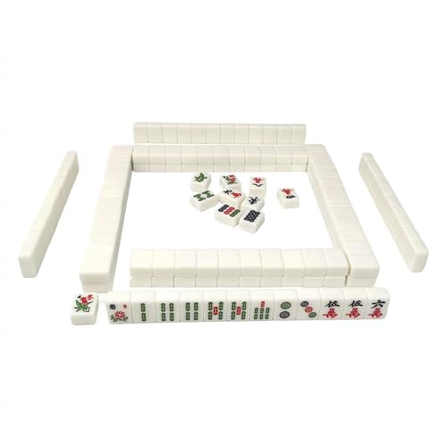 LZYWOD Mini Mahjong Fliesen Chinesisches Mahjong Set - Reise Mahjong Set mit 144 Fliesen Tragbare Mahjong Fliesen Set für Spieleabende, Schlafsäle, Partys und Familientreffen von LZYWOD