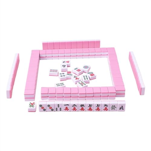 LZYWOD Mini Mahjong Fliesen Chinesisches Mahjong Set - Reise Mahjong Set mit 144 Fliesen Tragbare Mahjong Fliesen Set für Spieleabende, Schlafsäle, Partys und Familientreffen von LZYWOD