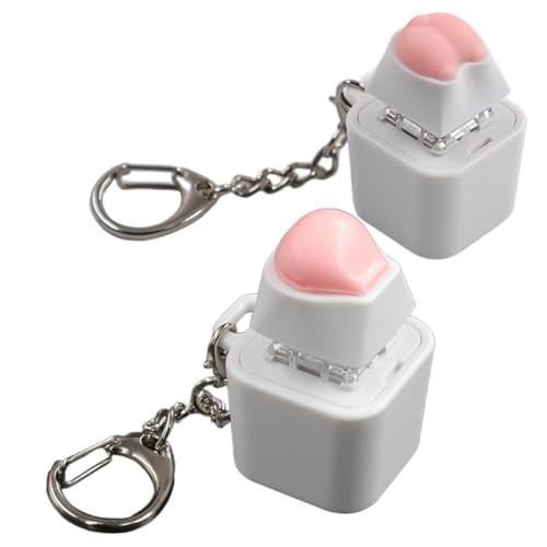Wiederaufladbarer Cartoon-Enten-Schaft, Schlüsselanhänger mit LED-Licht, Fingerspielzeug, Fidget-Spielzeug, Taste, lustige Tastatur-Geschenke von LZYWOD